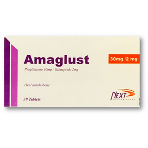 AMAGLUST 30 / 2 MG ( PIOGLITAZONE / GLIMEPIRIDE ) 30 SCORED TABLETS